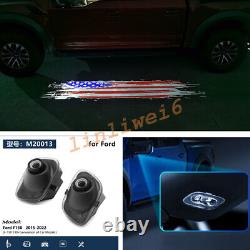 1 Pair American flag Logo Side Mirror Puddle LED Light for Ford F150 2015-2022