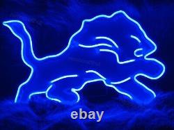 20 Detroit Lions Logo Flex LED Neon Sign Light Lamp Visual Bar Gift Decor