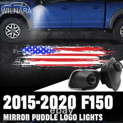 2X US Flag Mirror Puddle LED Lights Projector HD Logo For Ford F150 2015-2020