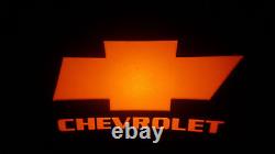 2pc Blue Chevrolet 5w Led Emblem Door Projector Ghost Shadow Puddle Logo Light
