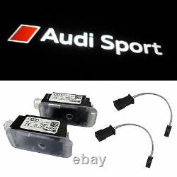 4x Original Audi Sport LED Courtesy Lights Door Logo + 4x Adapter Many Audi