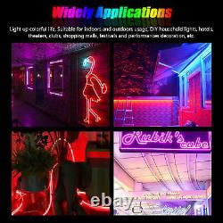 65ft 12V LED Neon Light Strip Waterproof Silicone Tube Flexible Outdoor Lighting