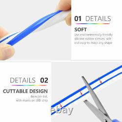 65ft DC12V Blue Flex Silicone LED Rope Light Strip for Holiday Logo Making Decor