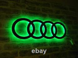 Audi Logo Led Sign, Audi Wall Decor, Audi Garage Sign, Car Gift, Garage Gift