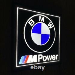 Bmw M Power Led Wall Light Up Sign Logo Garage Automobilia M3 M4 M5 M6 Sport