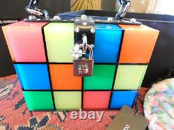 DOLCE & GABBANA $4200 LED Light up Disco Plexiglass HandBag DOLCE BOX Neon color