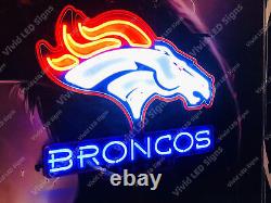 Denver Broncos Logo Vivid LED Neon Sign Light Lamp With Dimmer