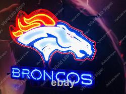 Denver Broncos Logo Vivid LED Neon Sign Light Lamp With Dimmer