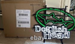 Dogfish Head Logo LED Sign Bright Craft Beer Man CaveNeonLight Bar Garage/box