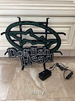 Dogfish Head Logo LED Sign Bright Craft Beer Man CaveNeonLight Bar Garage/box