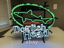 Dogfish Head Logo LED Sign. Bright Craft Beer Man Cave Neon Light Bar Garage