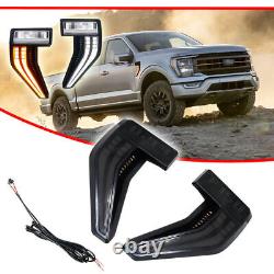 Fit 2021-up 14th Gen F150 2X White/Amber Sequential LED Fender Side Marker Light