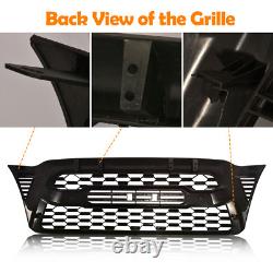 Front Grille Grill for Tacoma 2005-2011 with Grey Logo Letters Amber LED Lights