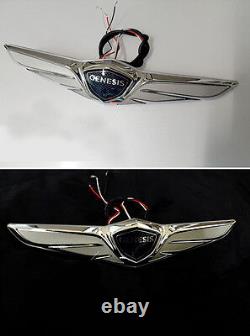 Front Rear 2PC Wing Logo 2Way LED Emblem Badge For 152019 Hyundai Genesis G80