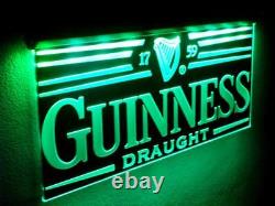 GUINNESS BEER LOGO Neon Signs LED Light Bar Draugh Decor Mancave Room Flashing