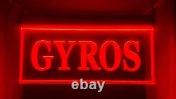GYROS LED Sign Ultra Bright Neon Night Light Hanging Window Signs Large 10x20
