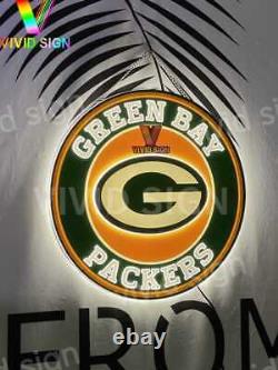 Green Bay Packers Logo 3D LED 16x16 Neon Sign Light Lamp Beer Bar Wall Decor