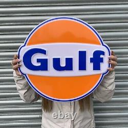Gulf Logo Led Light Box Illuminated Wall Sign Garage Petrol Station Gas Oil