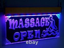 H011 Animated Open Massage Sign Neon LED Light Spa Nails Window Shop Display New