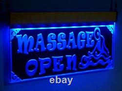 H011 Animated Open Massage Sign Neon LED Light Spa Nails Window Shop Display New