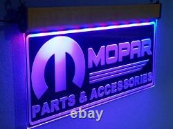 H025 Large Mopar Neon sign LED Light Hemi Dodge Chrysler Mancave Room Garage New