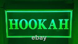 HOOKAH LED Signs Smoke Shop Neon Light 10x20 Large Color Changing Look Clean