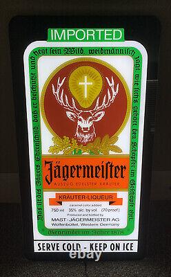 Jagermeister Light Up Bar Sign- Flat Display Neon LED Bottle Logo 24 x 13