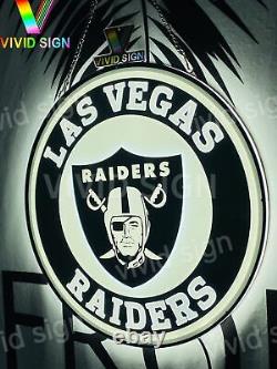 Las Vegas Raiders Logo LED 3D Neon Sign 16x16 Light Lamp Beer Bar
