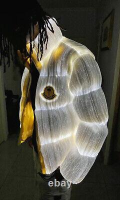 MONCLER Palm Angels MAYA 70 Jacket LED Light Glow Illuminated Bright White 3 S-M