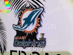 Miami Dolphins Logo LED 3D Neon Sign 17x16 Light Lamp Beer Bar