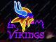 Minnesota Vikings Logo Vivid LED Neon Sign Light Lamp With Dimmer