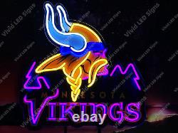 Minnesota Vikings Logo Vivid LED Neon Sign Light Lamp With Dimmer