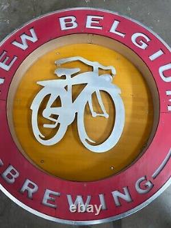 New Belgium Brewing Bicycle Light Up LED Bar Decor Sign Fat Tire Beer Logo 30