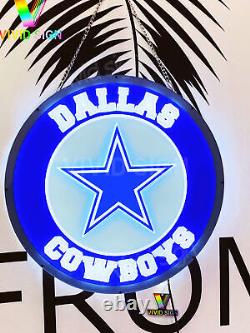 New Dallas Cowboys Logo LED 3D Neon Light Lamp Sign 16x16