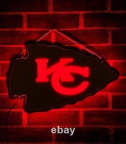 New Kansas City Chiefs Logo 3D LED Neon Light Sign 20 Beer Lamp Bar Wall Decor