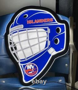 New York Islanders Goalie Helmet Logo Mask Wall Decor LED Light Ilya Sorokin New