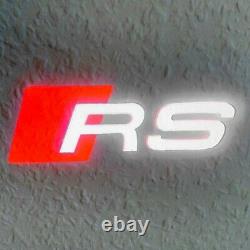 Original Audi RS LED Entrance Door Lights Projectors RS Logo + Adapters Set
