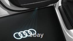Original Audi Rings LED Courtesy Lights Door Logo + Adapter for Many Audi