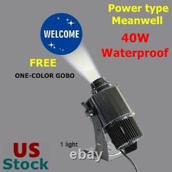 Outdoor 40W Desktop Black Waterproof LED Gobo Projector Advertising Logo Light
