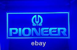 PIONEER LOGO LED Signs Neon Light Stereo Car Audio Hanging Garage Sign Man Cave