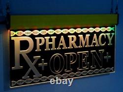 Pharmacy Rx Open LED Sign Neon Light Medical Shop Display Large Drug Store H008