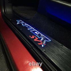 Recon For 10 14 Ford F-150 Illuminated Black Front Door Raptor Logo 264421FDBK