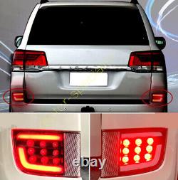Red Rear Bumper Spoiler LED Fog Light Lamp DR For Toyota Land Cruiser 2016-2021