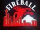 Seattle Skyline Fireball Whiskey LED Light Sign Red Dragon Logo Fire-Breathing