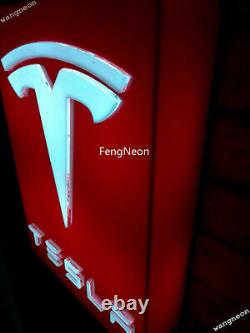 Tesla Roadster Model 3/S/X/Y Logo AUTO CAR DEALER 3D Carved LED LIGHT BOX SIGN