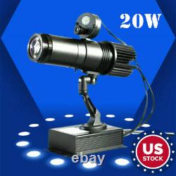 USA 20W Black LED Gobo Projector Advertising Logo Light +1 Color Rotating Film