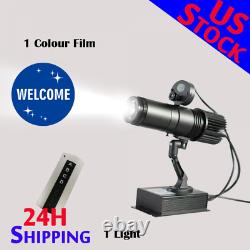 US 20W Indoor LED Gobo Projector Logo Light Stage Lights +Rotating Glass Gobos
