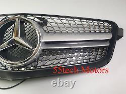 W212 Grille Mercedes illuminated LED light emblem E350 Grill E550 E63 logo AMG