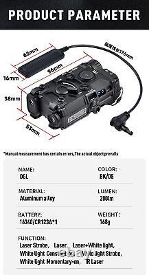 WADSN ET OGL Laser IR Pointer / LED Flashlight Aiming Device (Aluminium) BLACK