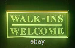 WALK-INS WELCOME NEON Signs LED Light Store Sign Business Sign Window Sign Large